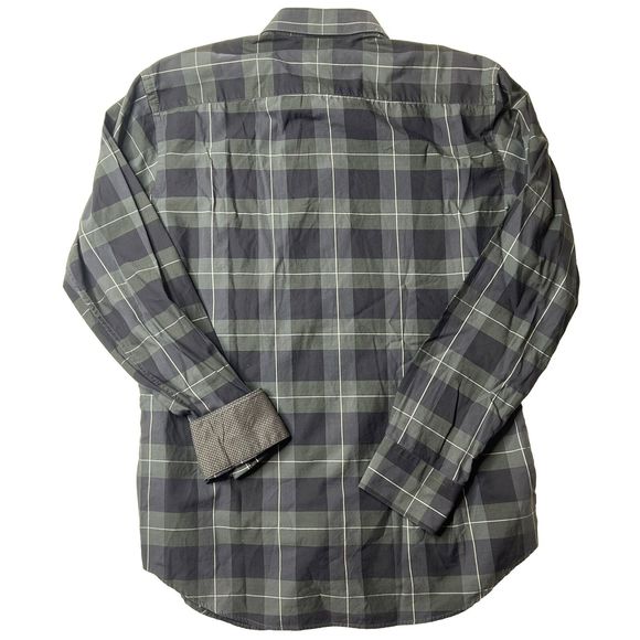 Bugatchi M Men’s Plaid Button Up Blue *button Flaw Business Office Work Preppy - Picture 11 of 11